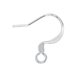 Beadalon Ear Wires, Dapped & Spring, Silver Plated, 24 pc