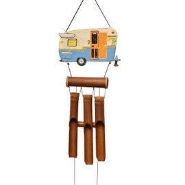 Cohasset Gifts 233 Cohasset Camper Bamboo Wind Chime, Hand Painted Classic Trailer Design