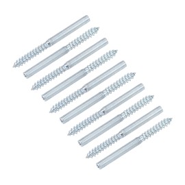 sourcing map Double Ended Screws (M6 Thread 70mm Long) 10pcs, Hanger Bolts Self-Tapping Double Sided Screws - for Home Repairs