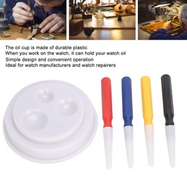 Professional Plastic Watch Repair Kit, Clock Repair Oiler Pen With Cup Accessory To Adjust, Usage For Watch Cleaning, Sewing Machines, Bike Derailers