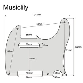 Musiclily 5 Hole Vintage Tele Pickguard for Fender American/Mexican Made Standard Telecaster Style Electric Guitar, 4Ply White Pearl