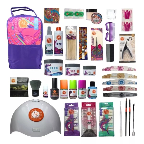 Mc Nails Kit Todo Terreno 38 Pzs Mochila, Uñas Acrílicas.