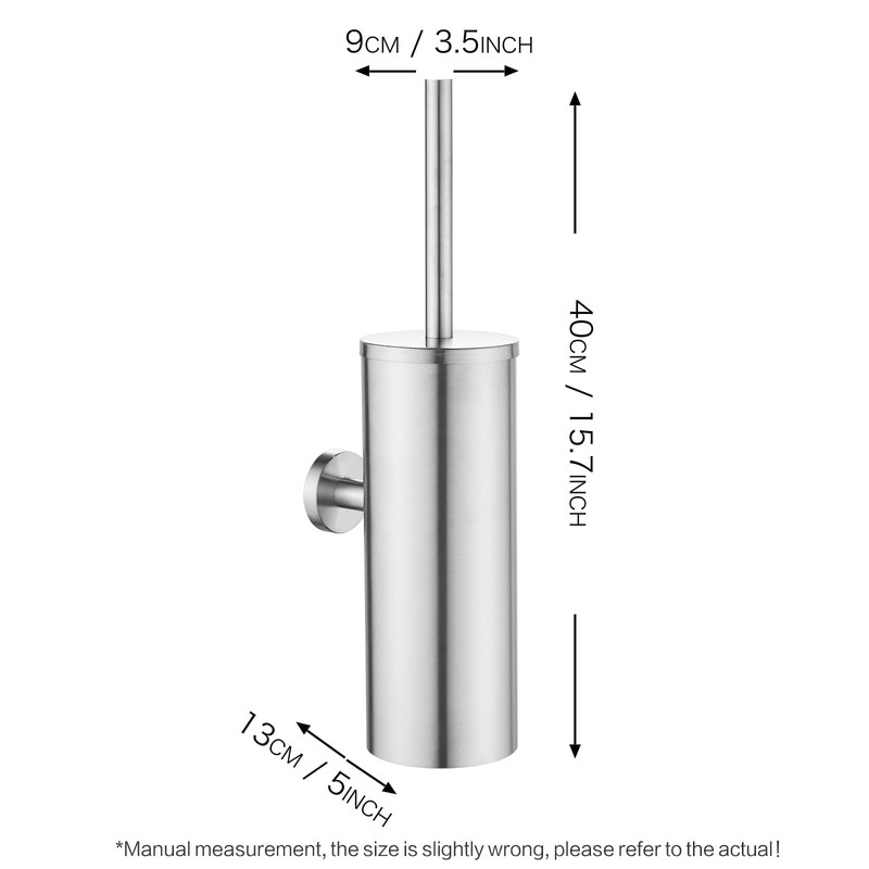 Wall-Mounted Toilet Brush Holder Set (Brushed Color)