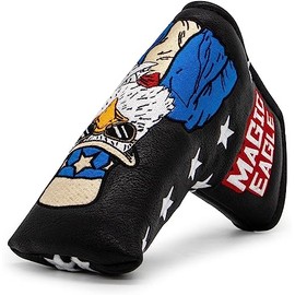 Magic Eagle Golf Putter Headcover Magnetic Closure Golf Blade Putter Cover (Black)