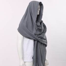 GRACEART Medieval Neckerchief Head Scarf Renaissance Pirate Linen 230 x 130 cm, darkgray