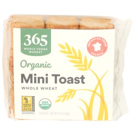 365 by Whole Foods Market, Toasts Mini Whole Wheat Organic, 2.8 Ounce