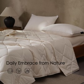 EP Mode Warm Weight Wool Comforter for Winter, Purely Natural Duvet Insert, 100% Australian Wool Filling (400GSM, Size Twin)