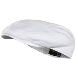 Ted and Jack - Street Easy Traditional Solid Cotton Newsboy Cap in White Size XL