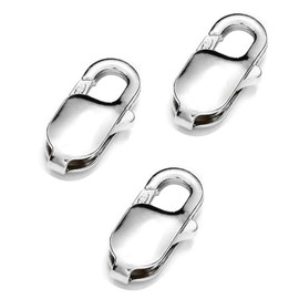 My-Bead Set of 3 Lobster Clasps 13.6 mm 925 Sterling Silver Jewellery Clasp Bracelets Necklaces Jewellery Quality DIY