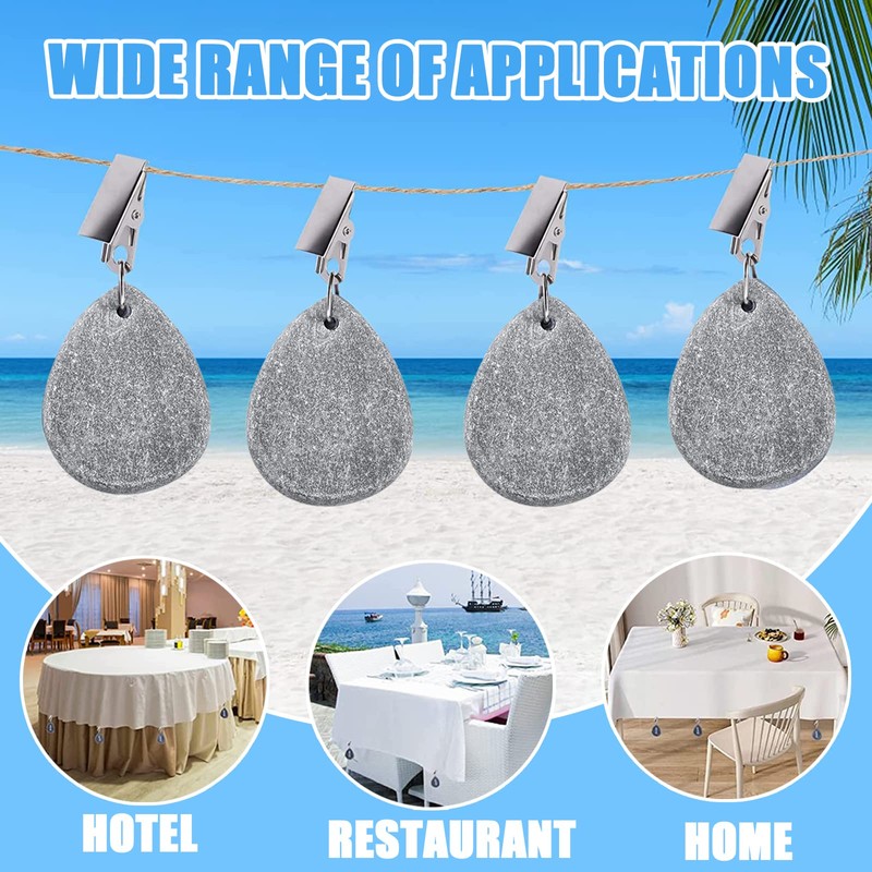 Pack of 12 Tablecloth Weights Made of Natural Stone, Tablecloth