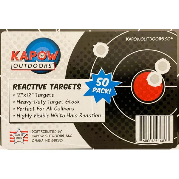 Kapow Reactive 12" Bull's-Eye Target 50 Pack