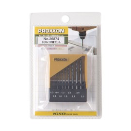 PROXXON No. 26874 Drill Set of 10 Types with Holder