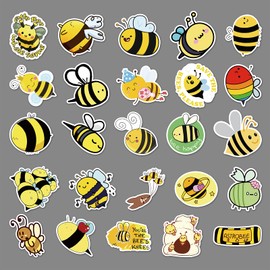 LYunMu 50 Pcs Bees Stickers for Kids Teens Adults Boys Girls Gift,Stickers Pack for Laptop,Skateboard,Luggage,Car,Bike, Cup,Computer,Water Bottle Decor,Bees Vinyl Waterproof Sticker Decals