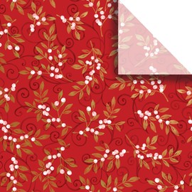 Jillson & Roberts 20" x 30" Printed Christmas Gift Tissue, Holiday Floral (24 Folded Sheets)