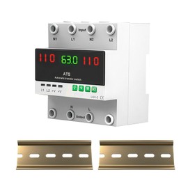 63A 110V Automatic Transfer Switch 50/60Hz Dual Power L1 Priority Phase with LED Display DIN Rail Mount for Home Generator Grid Inverter