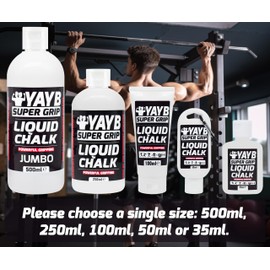 LIQUID CHALK | YAYB | Powerful Hand Grip | Sweat-Free Hands Gym | Weight Lifting, Rock Climbing, Gymnastics, Weightlifting, Pole Dancing, Bouldering, Powerlifting, Strongman, Dry, Sports (1x 250ml)