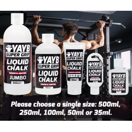 LIQUID CHALK | YAYB | Powerful Hand Grip | Sweat-Free Hands Gym | Weight Lifting, Rock Climbing, Gymnastics, Weightlifting, Pole Dancing, Bouldering, Powerlifting, Strongman, Dry, Sports (1x 250ml)