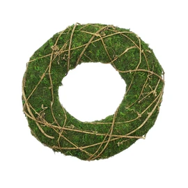 Moss Wreath, Decorative Wreath, Door Wreath, Advent Wreath Approx. Diameter 30 x 7 cm, Inner Diameter 13 cm