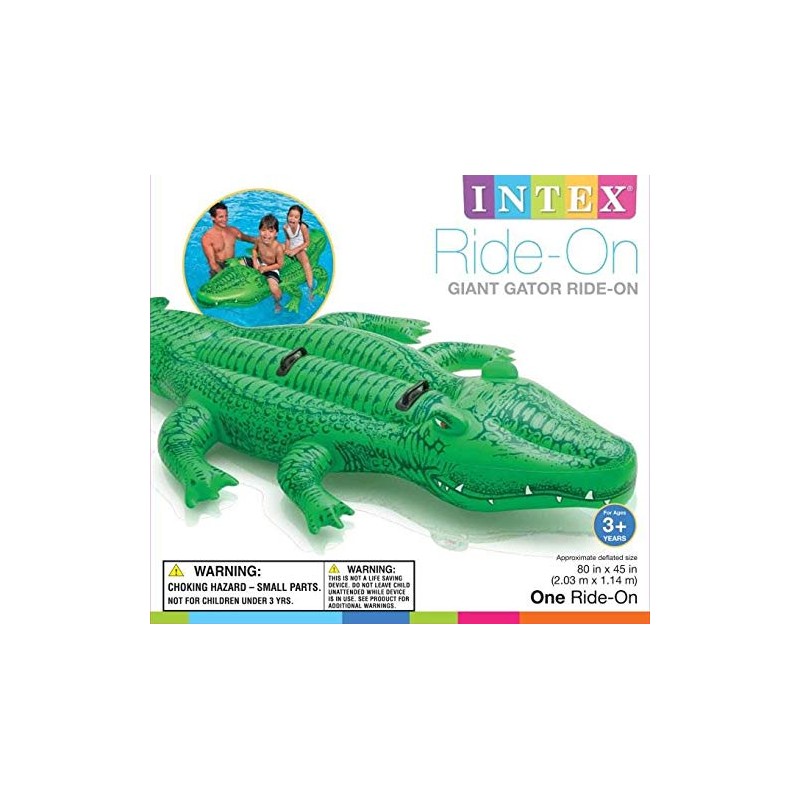 INTEX Giant Gator Inflatable Pool Float: Animal Pool Toy for
