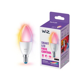 WiZ 40W B12 Color LED Smart Candle-Shaped Bulb - Pack of 1 - E26- Indoor - Connects to Your Existing Wi-Fi - Control with Voice or App + Activate with Motion - Matter Compatible
