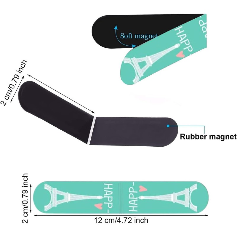 QHFlashbuy Magnetic Bookmarks, Pack of 30 Colourful Cute Magnetic Optical