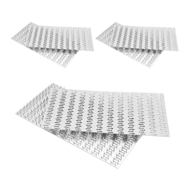 10-Pack 5x10 Inch Pronged Truss Plates, Galvanized Steel Flat Mending