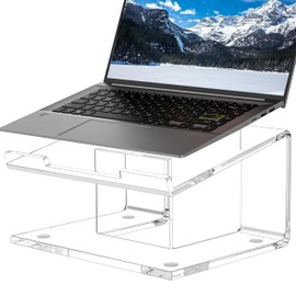 FUCDTEFC Acrylic Laptop Stand for Desk, Laptop Riser for 10-17.3 Inch Laptops, Ergonomic Computer Stand Holder Compatible with Macbooks and Notebooks