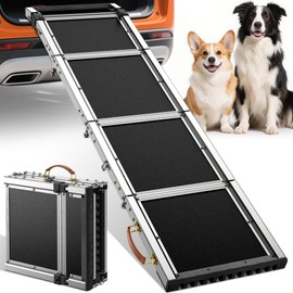 𝟐𝟎𝟐𝟓 𝐔𝐩𝐠𝐫𝐚𝐝𝐞𝐝 Extra Long 71”Dog Ramp for Car with Adjustable Head, Folding Pet Ramp for Large Dogs with Non-Slip Rug Surface, Dog Ramps Up to 330 lb for Car SUV Truck Bed Couch