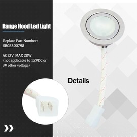 KMBNTU SB02300798 Range Hood Led Light Fit for Broan Nutone PM500 PM500SS EE55000 Series Lighting Bulb AC12V MAX 20W