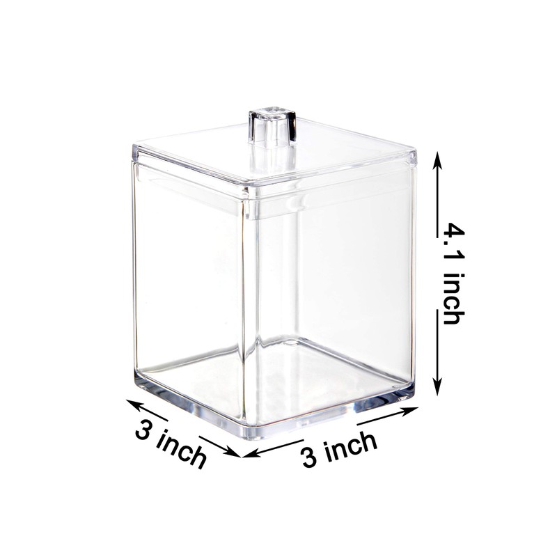 Youngever 2 Pack 15 Ounce Clear Plastic Apothecary Jars, Square
