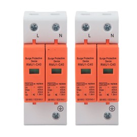 SPD Surge Protective Devices, 2Pcs AC Photovoltaic Surge Protector SPD Surge Protective Devices AC Voltage Surge Protector Home, Surge Protectors (Imax: 40kA)