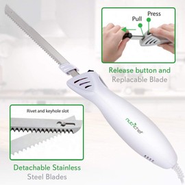 NutriChef Electric Carving Turkey Slicer Kitchen Knife | For Thanksgiving | P...
