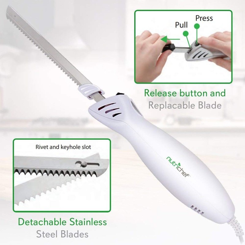 NutriChef Electric Carving Turkey Slicer Kitchen Knife | For Thanksgiving