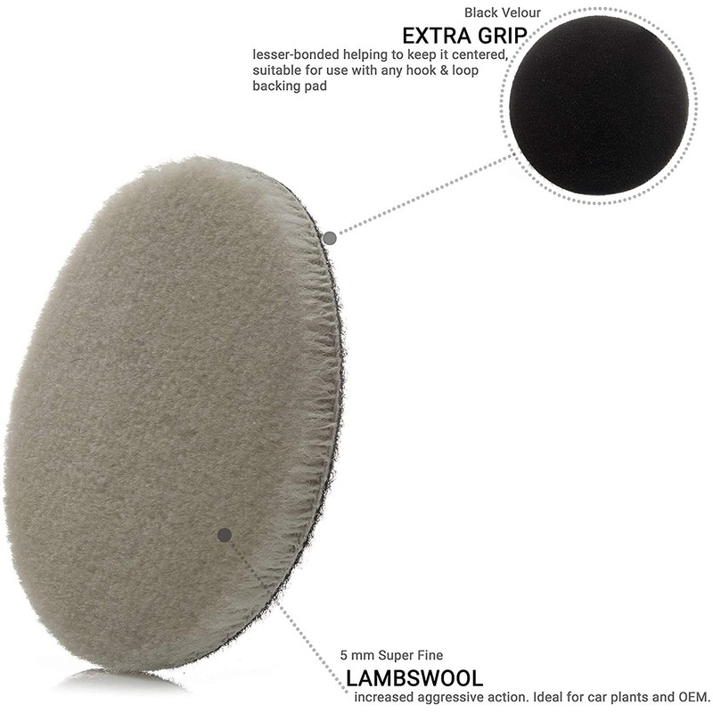 Glass Polish 5 inch (125mm) PRO-Line Short Pile Synthetic Wool