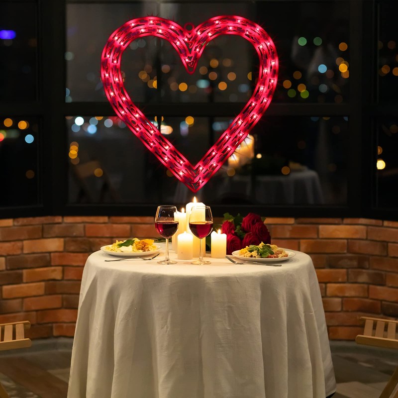LAMPHOME 50L Valentine Lights Heart
