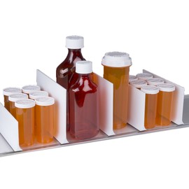 APOTHECARY PRODUCTS Magnetic Shelf Divider, For Vitamins, Books, Food And More, 6 in x 4 in, White, Made In The USA