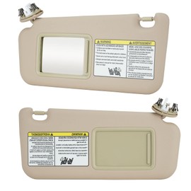 Youxmoto for 2006-2013 Toyota RAV4 Beige Left Driver and Right Passenger Side Sun Visor, Replaces# 74320-42501-B2, 74310-42452-B2, with Mirror and Light Cable