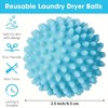 Reusable Laundry Dryer Balls, Sky Blue Plastic Anti-Static Fabric Softener,
