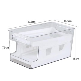 Waikhomes 2-lagiger transparenter Kühlschrank-Getränke-Organizer, Dose, rollender Getränke-Organizer