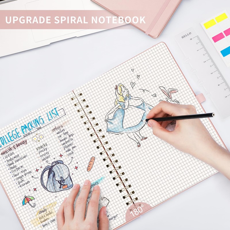 AHGXG Graph Paper Notebook, 140 Pages, B5 (7.6" x 10")