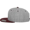 Flex fit Men's Kappe Classic Snapback 2-Tone Baseball Cap, h.Grey/Maroon,
