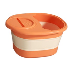 MagiDeal Foot Bath Collapsible Foot Soak Tub Foot Bucket Portable Foot SPA Bath Massager Foot Bath Basin for Camping Travel Road Trips, Orange
