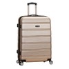 Rockland Melbourne Hardside Expandable Spinner Wheel Luggage, Champagne, Checked Large