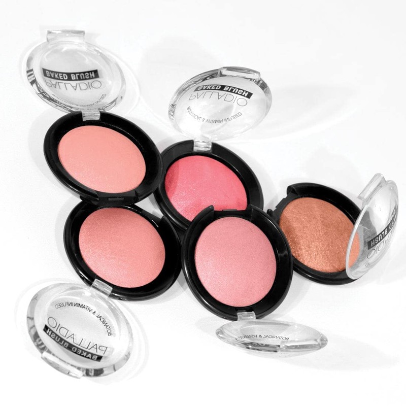 Palladio Baked Blush, Cho-Au-Lait, 2.5g, Highly Pigmented and Shimmery Powder