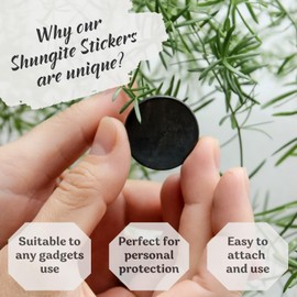 KarelianMasters Shungite Stone Stickers - Natural Stone Adhesive Plates for Phones (Set of 3 Plates)