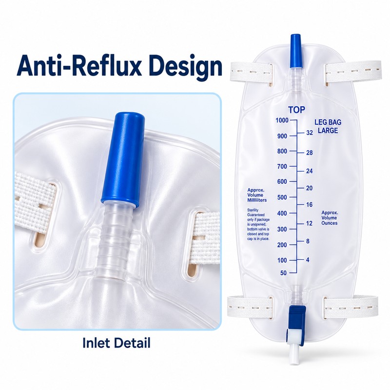 Leg Drainage Bag for Fluid Collection – Anti-Backflow Design for
