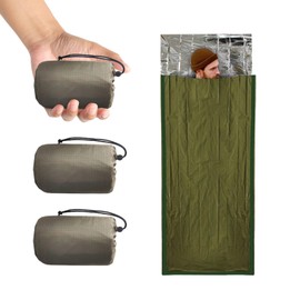 Emergency Sleeping Bag Survival Bag 3 Pack | Thermal Waterproof Mylar Bivy Sack for Adults | Portable Emergency Sleeping Bags for Survival, Extreme Cold, Camping, Hiking, and Outdoor Emergency Gear