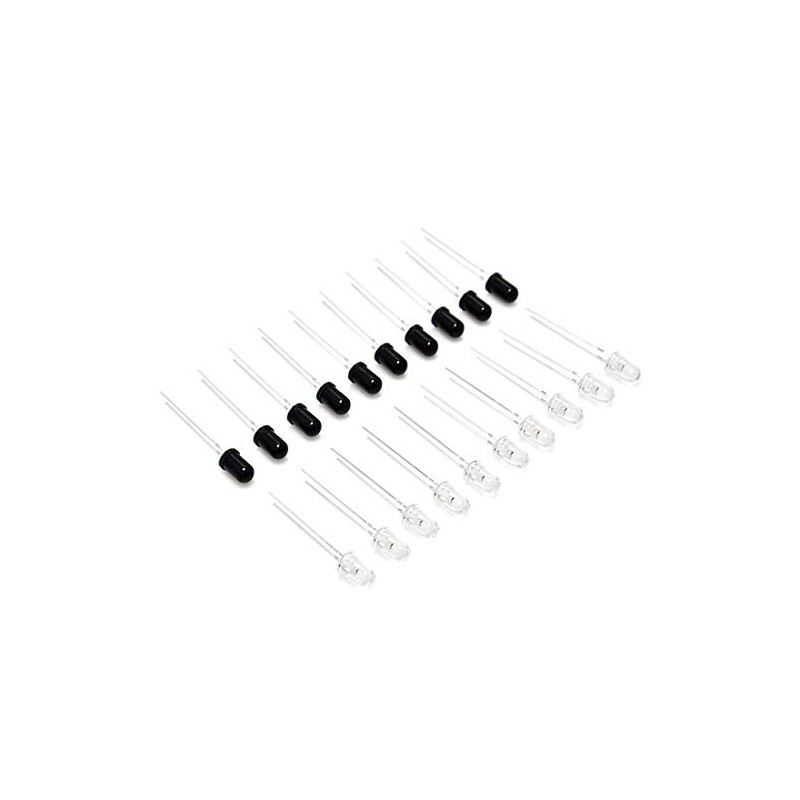 HiLetgo 5mm 940nm LEDs Infrared Emitter and IR Receiver Diode