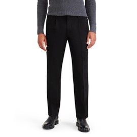 Dockers® Men's Signature Khaki Classic Fit Iron Free with Stain Defender® - Pleated (Regular and Big & Tall), Beautiful Black, 34W x 32L