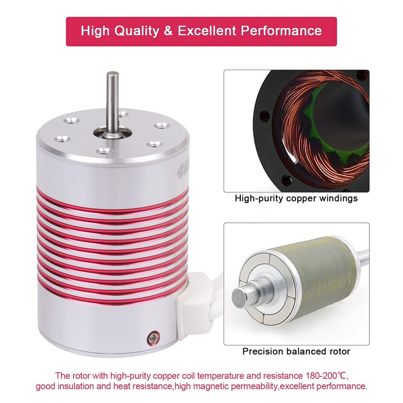 540 Brushless Motor 1/10 3650 5900KV 3.175mm Shaft Waterproof Brushless